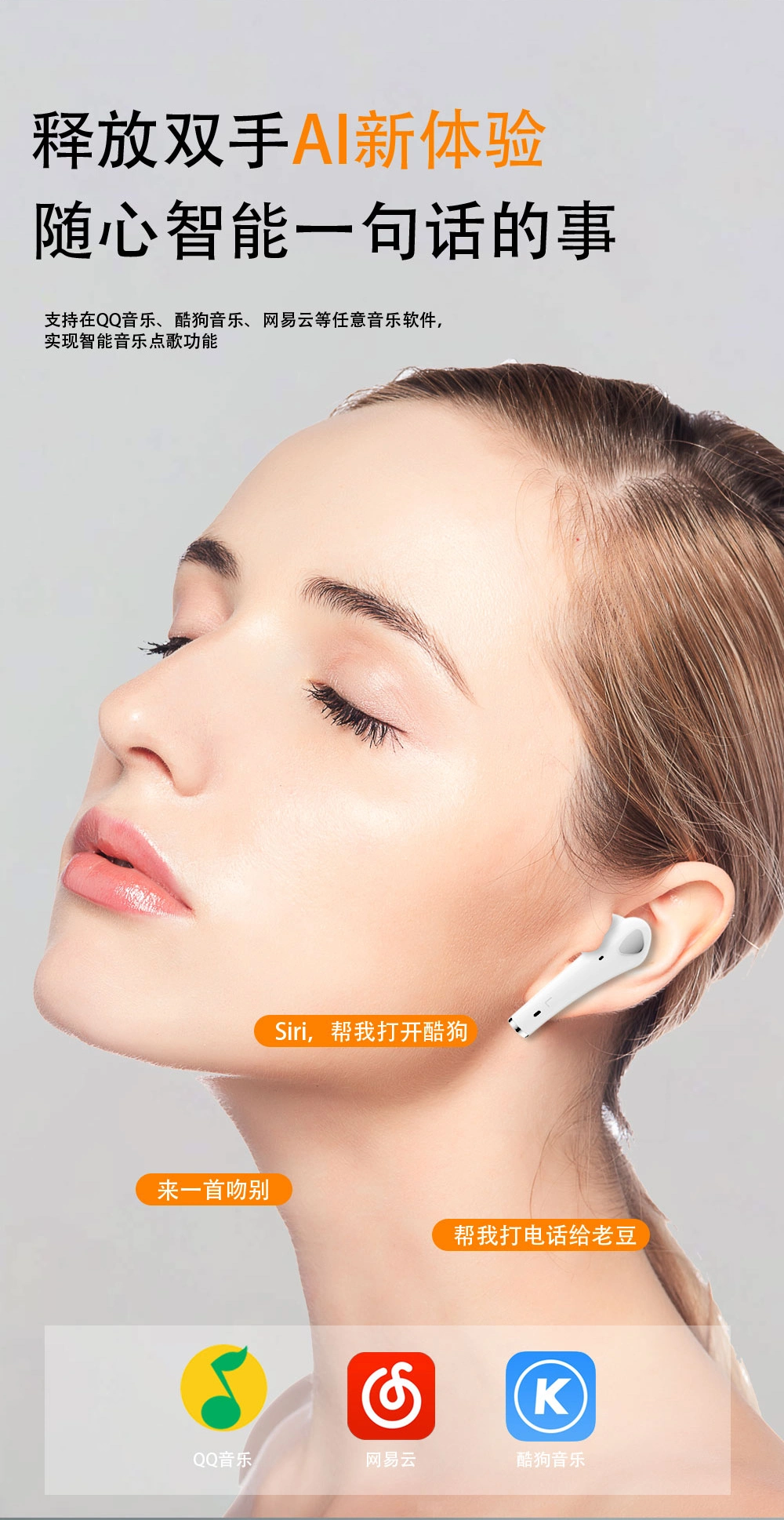 Aspor Top Mobile Phone Acessary Wireless Bluetooth Headphone Tws Earphone Working 20 Hours Noise Reduction White Color Sports Headset Worldwide Direct Sales