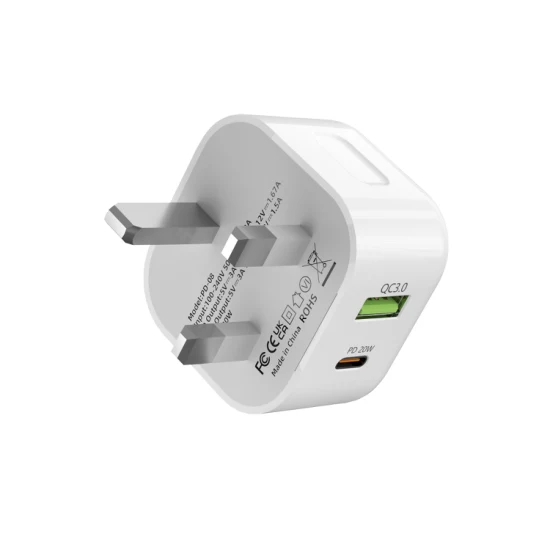 Tête de charge certifiée CE Ukca Charge rapide QC3.0 + 20W Pd